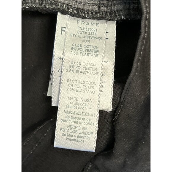 Frame Denim Le High Straight Jeans Black With Gold Side Stripes Size 30 - Picture 5 of 10